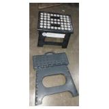 2 plastic folding step stools
