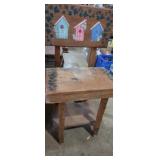 Wooden hand painted garden bench