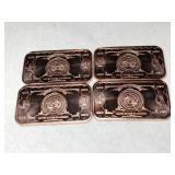 Four copper art bars