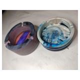 2 handmade ashtrays 1 wooden 1 epoxy