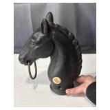 11' cast iron horse head hitching post finial