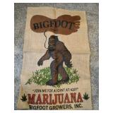 Bigfoot burlap bag