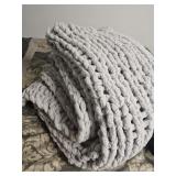 Chunky Soft Gray Throw Blanket 96x55