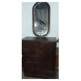 Wooden wardrobe dresser with hanging mirror