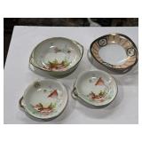 Signed hand painted bowls and other bowl marked