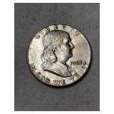 1963 Franklin half dollar