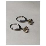 Silver clear stone earrings marked 925 .050oz