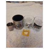 Indy 500 shot glasses koosie an vintage pin