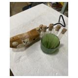 vintage wooden shoe stretcher And glass test