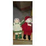 13in Mr and Mrs. Claus plush dolls