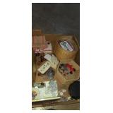 Small containers and trinket baskets with buttons