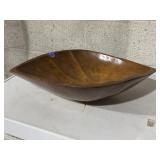 MCM carved wooden bowl, 19 inches