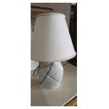 White table lamp with shade