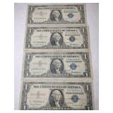 4 1957 blue seal silver certificate $1
