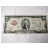 1928 $2 bill red seal large letters