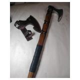 Handmade Viking hatchet w/  leather handle