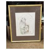 17 x 21' signed graphite or pencil sketch print