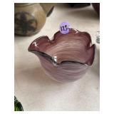 Blown glass tulip ashtray