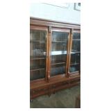 Ornate triple bookcase cabinet with lions head