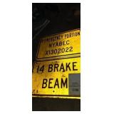 14 break beam sign, and NYABEC sign 12x18in