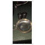 Small Pewter squirrel nut tray, and salt and