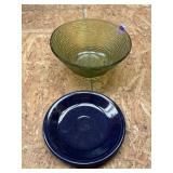 Anchor Hocking Soreno serving bowl & cobalt blue