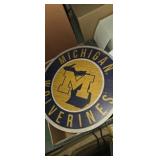 Wooden Michigan wolverine wall plaque and Hand