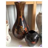 Koi angelfish vintage ceramic art pottery vases