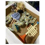 California raisins, Barbie, plush toys, and toy