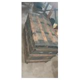 Antique trave trunk with linen insert