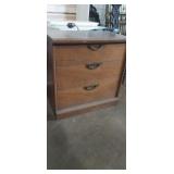 Small woodej 3 drawer linen dresser 30x18x30in