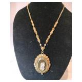 West Germany Victorian revival cameo necklace
