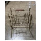 Metal magazine rack, vintage