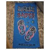 Summer shoes beach towel