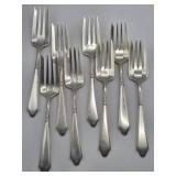 8 Lunt Sterling Salad Forks  232 grams