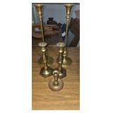 5, brass heavy duty candle stick holders