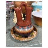 Native American Navajo pottery wedding vase &