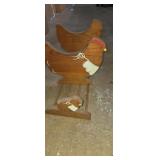 Wooden chicken holder