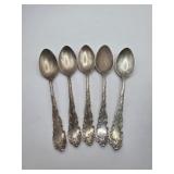 5 Sterling Spoons 125 grams