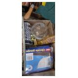 1990 Florida license plate , candle, globe bowl