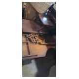 Coffee table , wooden side table , and wall decor