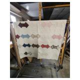 Vintage 'Bow Tie' quilt. Size about 80' x 70'.