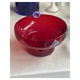 Morgantown Glass red glass candle holder