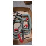 Assortment of c clamps various sizes