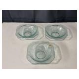 Indiana Glass Recollection Teal Soup Cereal Bowls