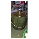 Mcm faux green alligator skin ice bucket