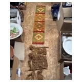 Table runner and jute wall hanging