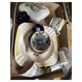 Various ashtrays, trinket boxes, and more