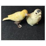 2 porcelain birds Japan one has clip on