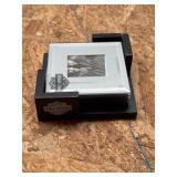 Harley Davidson glass coasters set